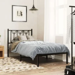 vidaXL Camas Y Accesorios-Estructura cama sin colchón con cabecero metal 75x190 cm
