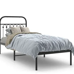 vidaXL Camas Y Accesorios-Estructura cama sin colchón con cabecero metal 75x190 cm