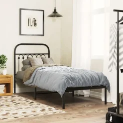 vidaXL Camas Y Accesorios-Estructura cama sin colchón con cabecero metal 75x190 cm