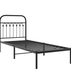 vidaXL Camas Y Accesorios-Estructura cama sin colchón con cabecero metal 75x190 cm