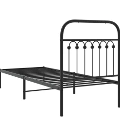 vidaXL Camas Y Accesorios-Estructura cama sin colchón con cabecero metal 75x190 cm