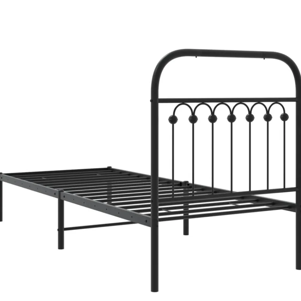 vidaXL Camas Y Accesorios-Estructura cama sin colchón con cabecero metal 75x190 cm
