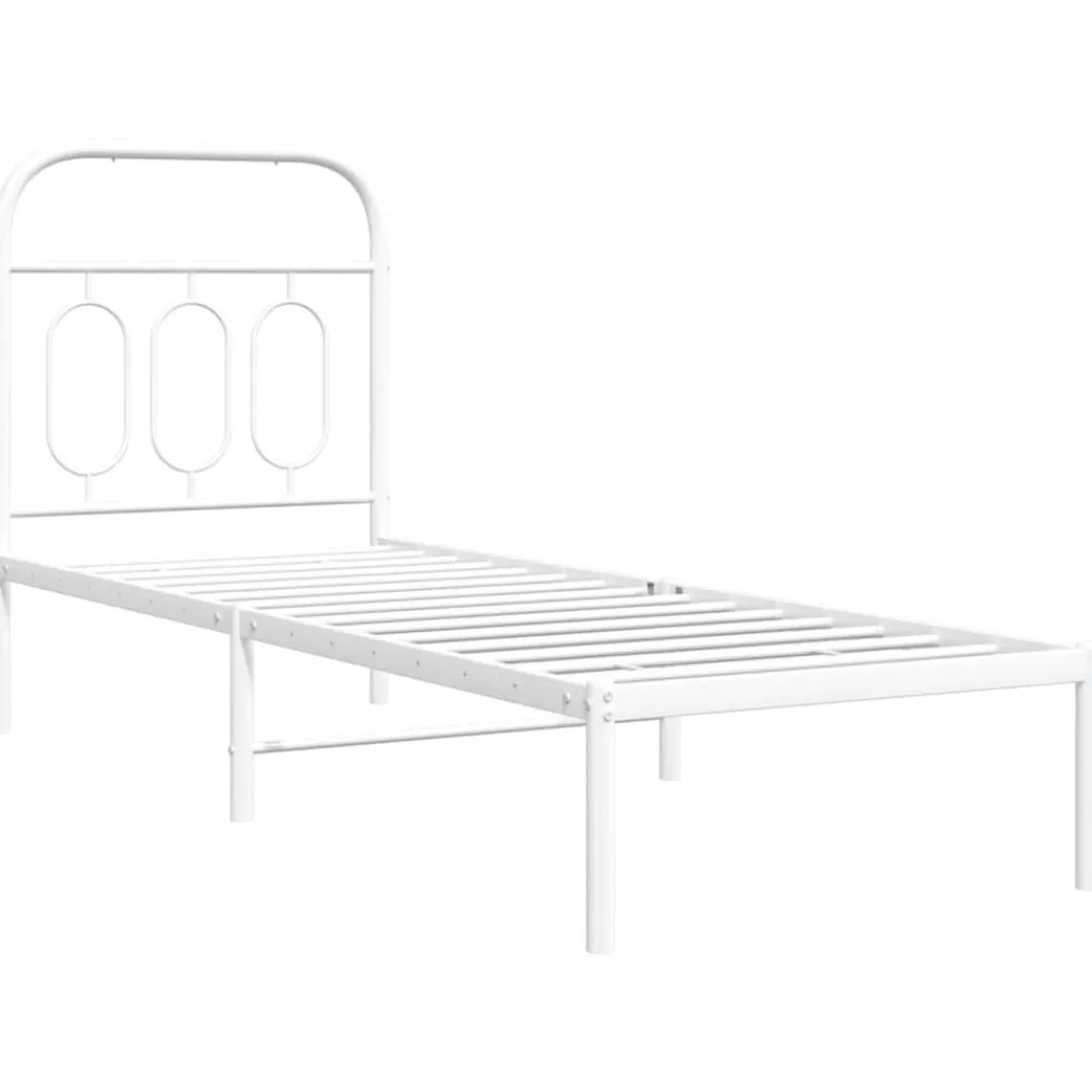 vidaXL Camas Y Accesorios-Estructura cama sin colchón con cabecero metal 75x190 cm