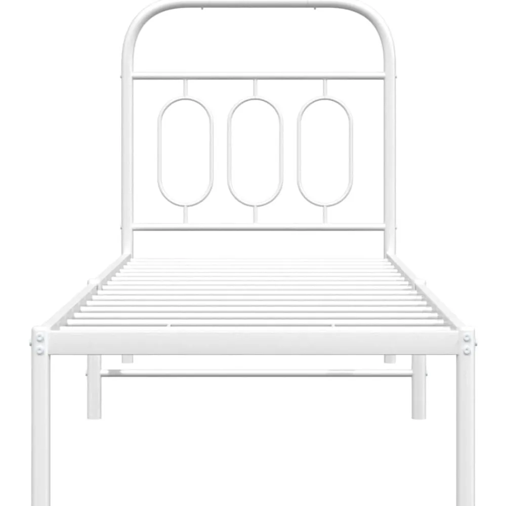 vidaXL Camas Y Accesorios-Estructura cama sin colchón con cabecero metal 75x190 cm
