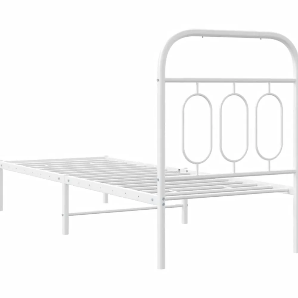 vidaXL Camas Y Accesorios-Estructura cama sin colchón con cabecero metal 75x190 cm