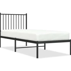 vidaXL Camas Y Accesorios-Estructura cama sin colchón con cabecero metal 75x190 cm