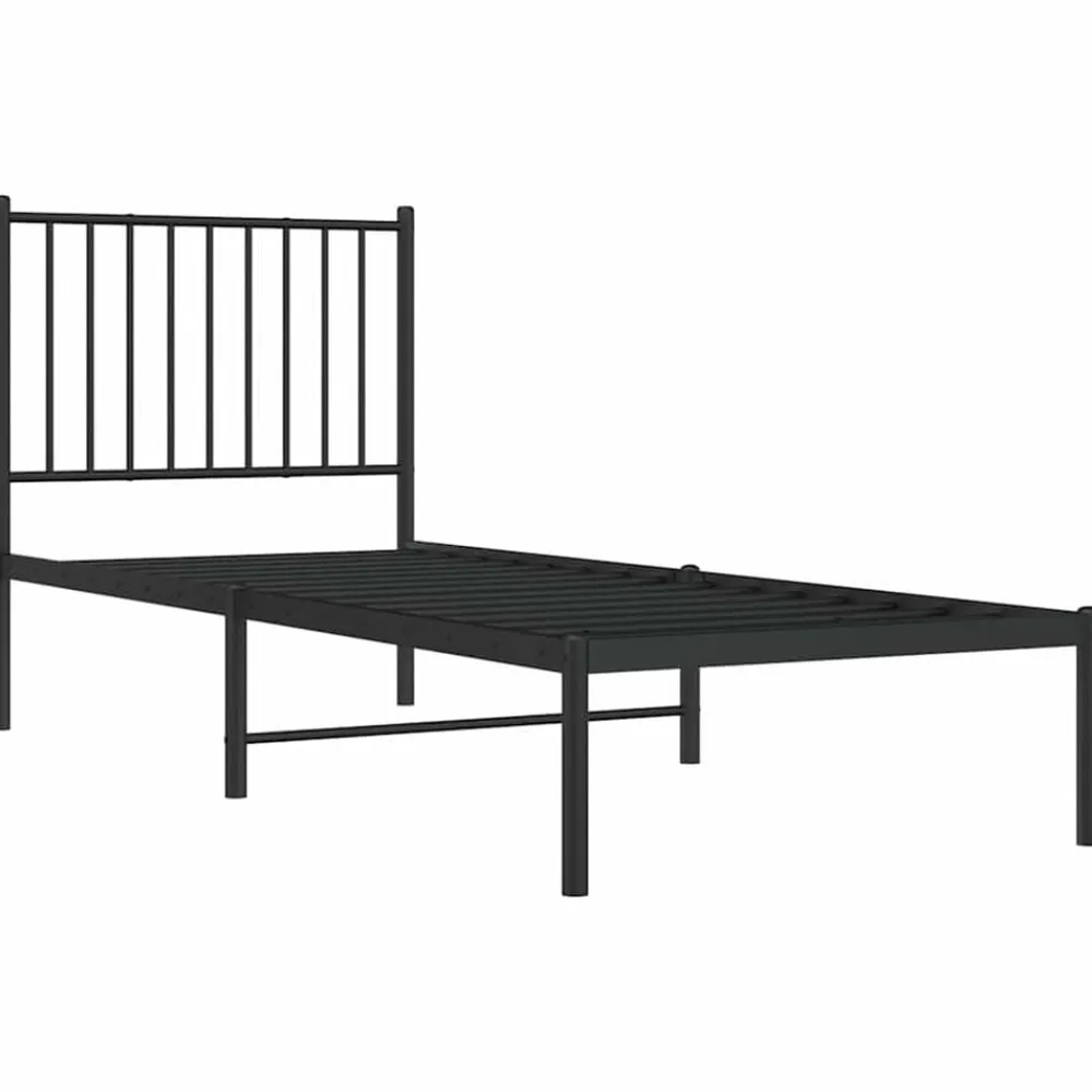 vidaXL Camas Y Accesorios-Estructura cama sin colchón con cabecero metal 75x190 cm