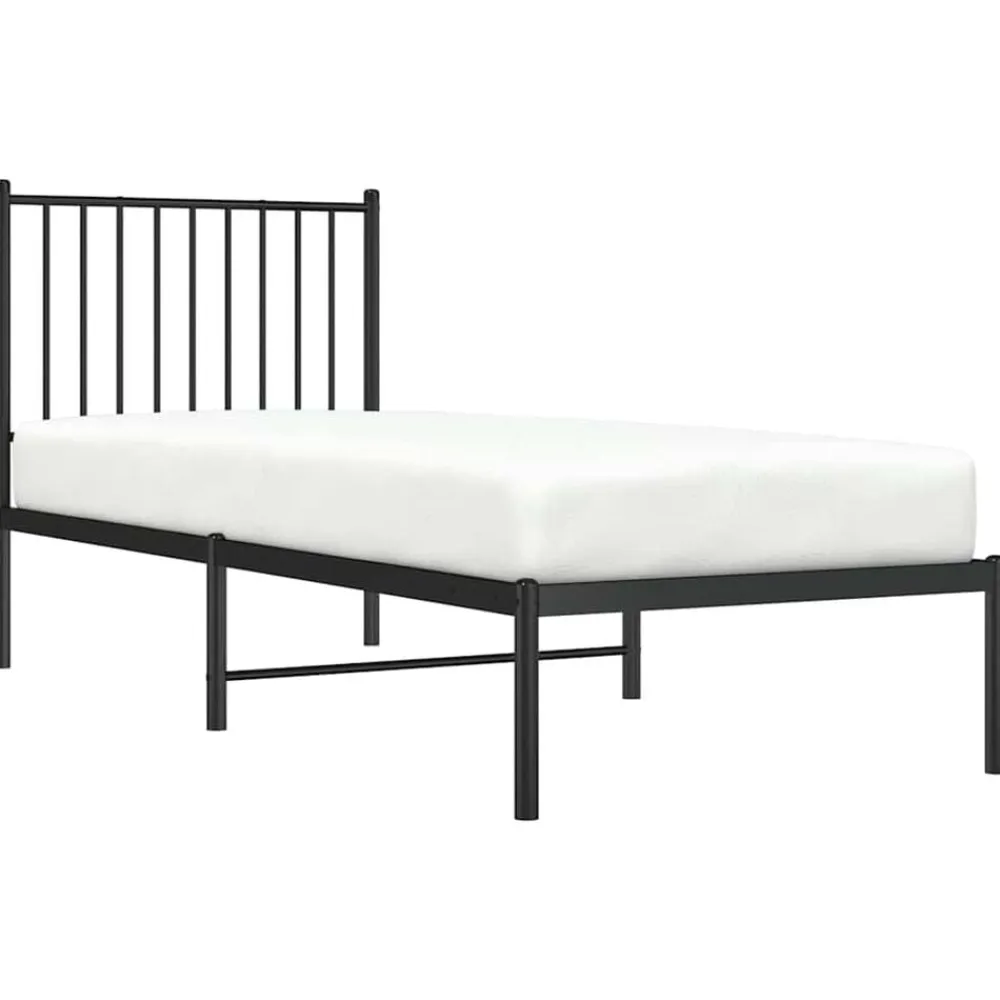vidaXL Camas Y Accesorios-Estructura cama sin colchón con cabecero metal 75x190 cm