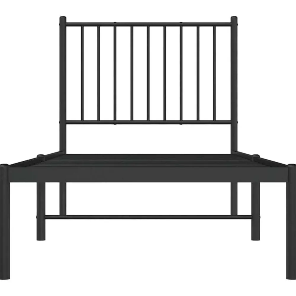 vidaXL Camas Y Accesorios-Estructura cama sin colchón con cabecero metal 75x190 cm