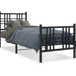 vidaXL Camas Y Accesorios-Estructura cama sin colchón con estribo metal 75x190 cm