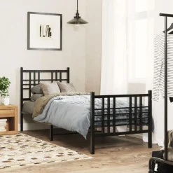 vidaXL Camas Y Accesorios-Estructura cama sin colchón con estribo metal 75x190 cm