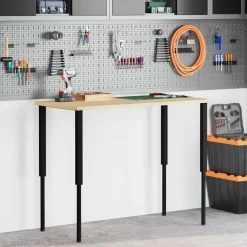 vidaXL Estructura de banco de trabajo 2 uds metal 55x(69-95,5)cm Negro Clearance