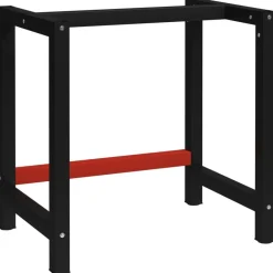 vidaXL Estructura de banco de trabajo metal negro y rojo 150x57x79 cm Best