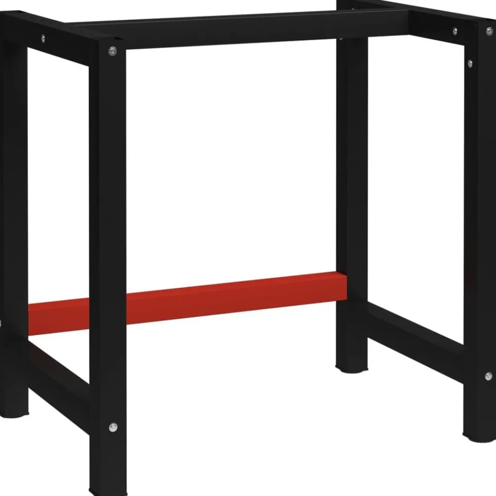 vidaXL Estructura de banco de trabajo metal negro y rojo 150x57x79 cm Best