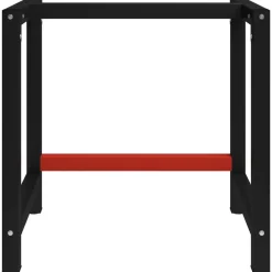 vidaXL Estructura de banco de trabajo metal negro y rojo 150x57x79 cm Best