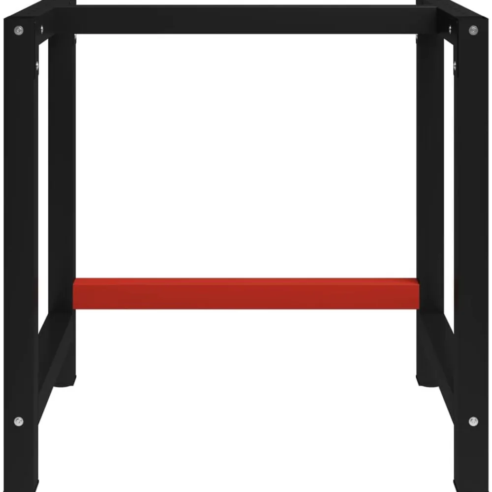 vidaXL Estructura de banco de trabajo metal negro y rojo 150x57x79 cm Best