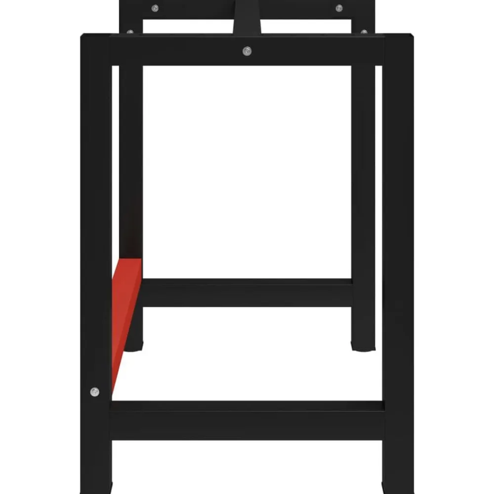 vidaXL Estructura de banco de trabajo metal negro y rojo 150x57x79 cm Best