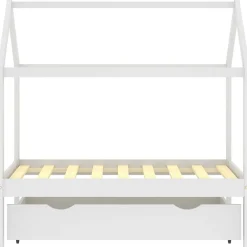 vidaXL Estructura de cama infantil y cajón madera pino blanca 70x140cm Blanco Online