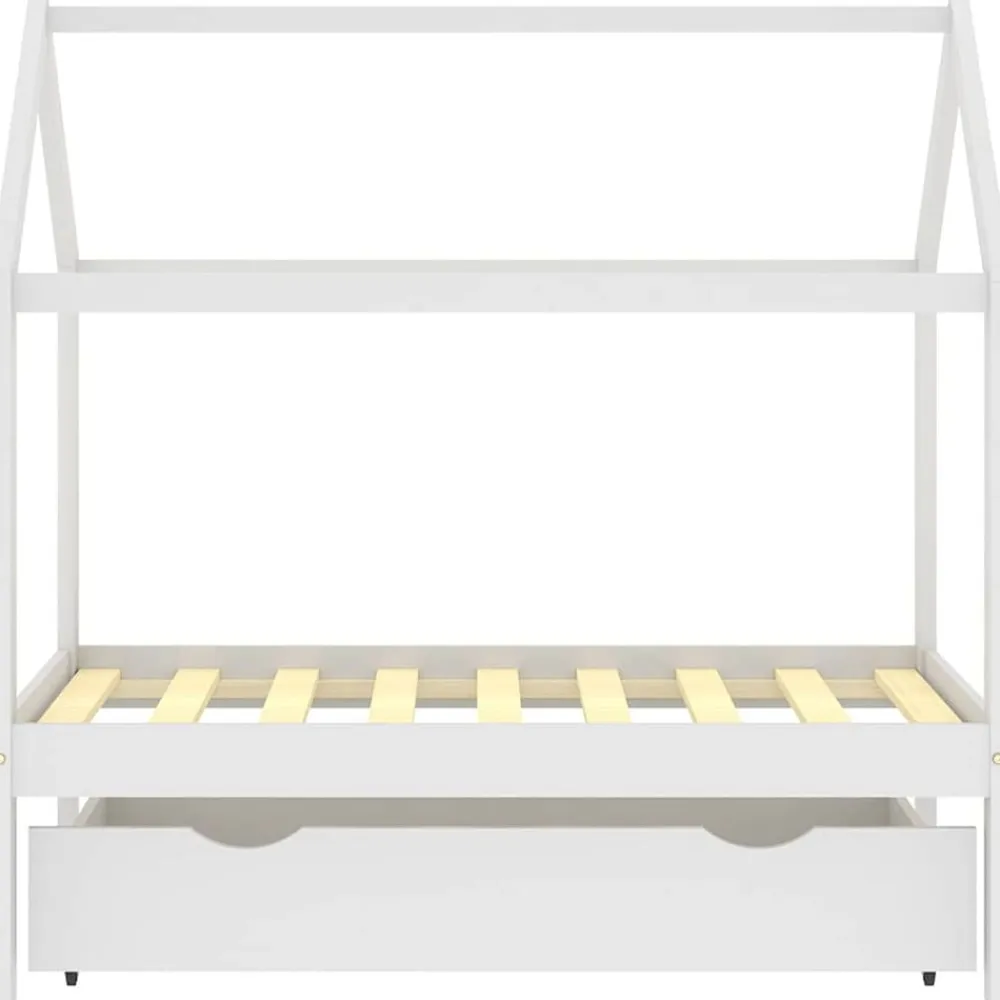 vidaXL Estructura de cama infantil y cajón madera pino blanca 70x140cm Blanco Online