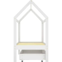 vidaXL Estructura de cama infantil y cajón madera pino blanca 70x140cm Blanco Online