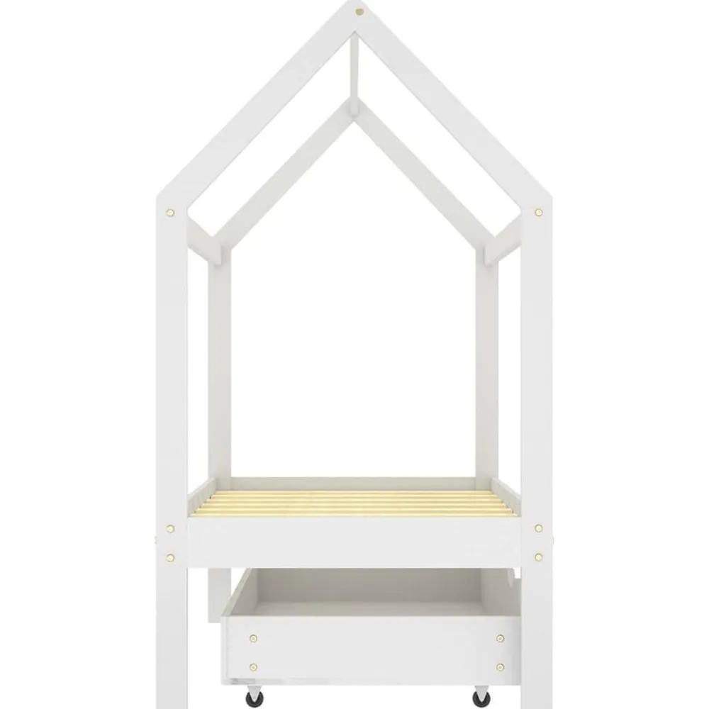 vidaXL Estructura de cama infantil y cajón madera pino blanca 70x140cm Blanco Online
