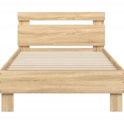 vidaXL Camas Y Accesorios-Estructura de cama cabecero luces LED 90x200 cm