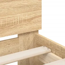 vidaXL Camas Y Accesorios-Estructura de cama cabecero luces LED 90x200 cm