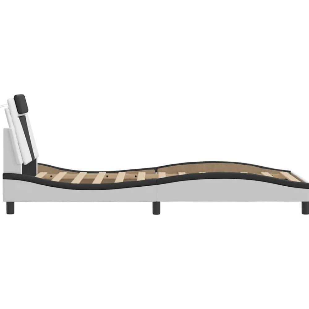vidaXL Camas Y Accesorios-Estructura de cama Viana sin colchón cuero sintético 80x200 cm