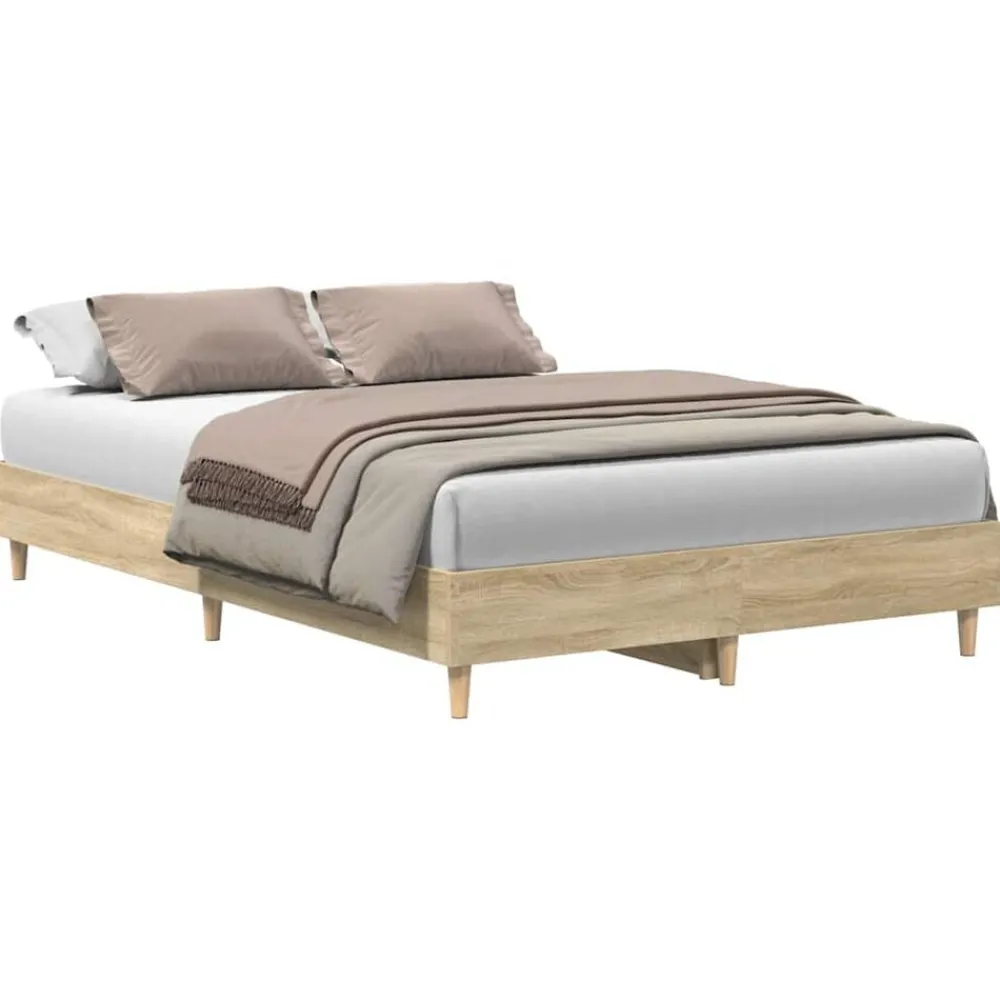 vidaXL Estructura de cama sin colchón madera 120x200 cm Roble Sonoma Discount