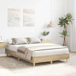 vidaXL Estructura de cama sin colchón madera 120x200 cm Roble Sonoma Discount