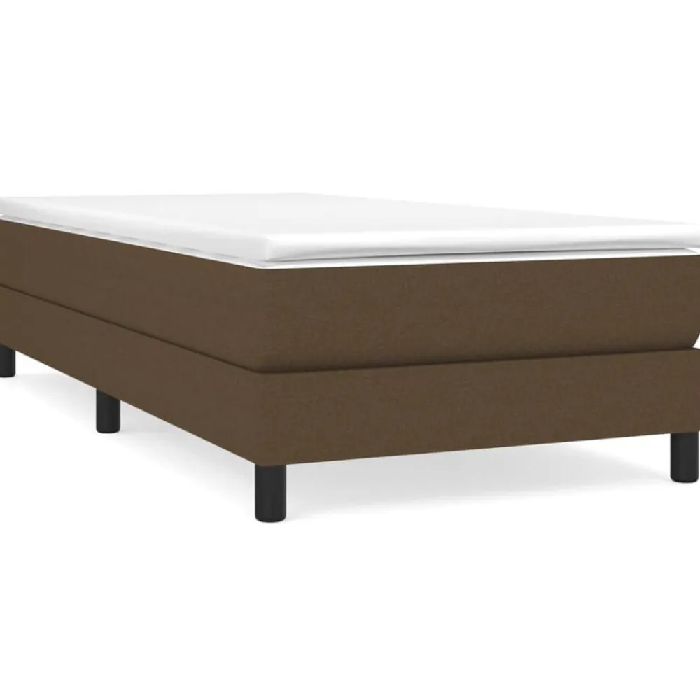 vidaXL Camas Y Accesorios-Estructura de cama con somier tela marrón oscuro 80x200 cm
