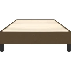 vidaXL Camas Y Accesorios-Estructura de cama con somier tela marrón oscuro 80x200 cm
