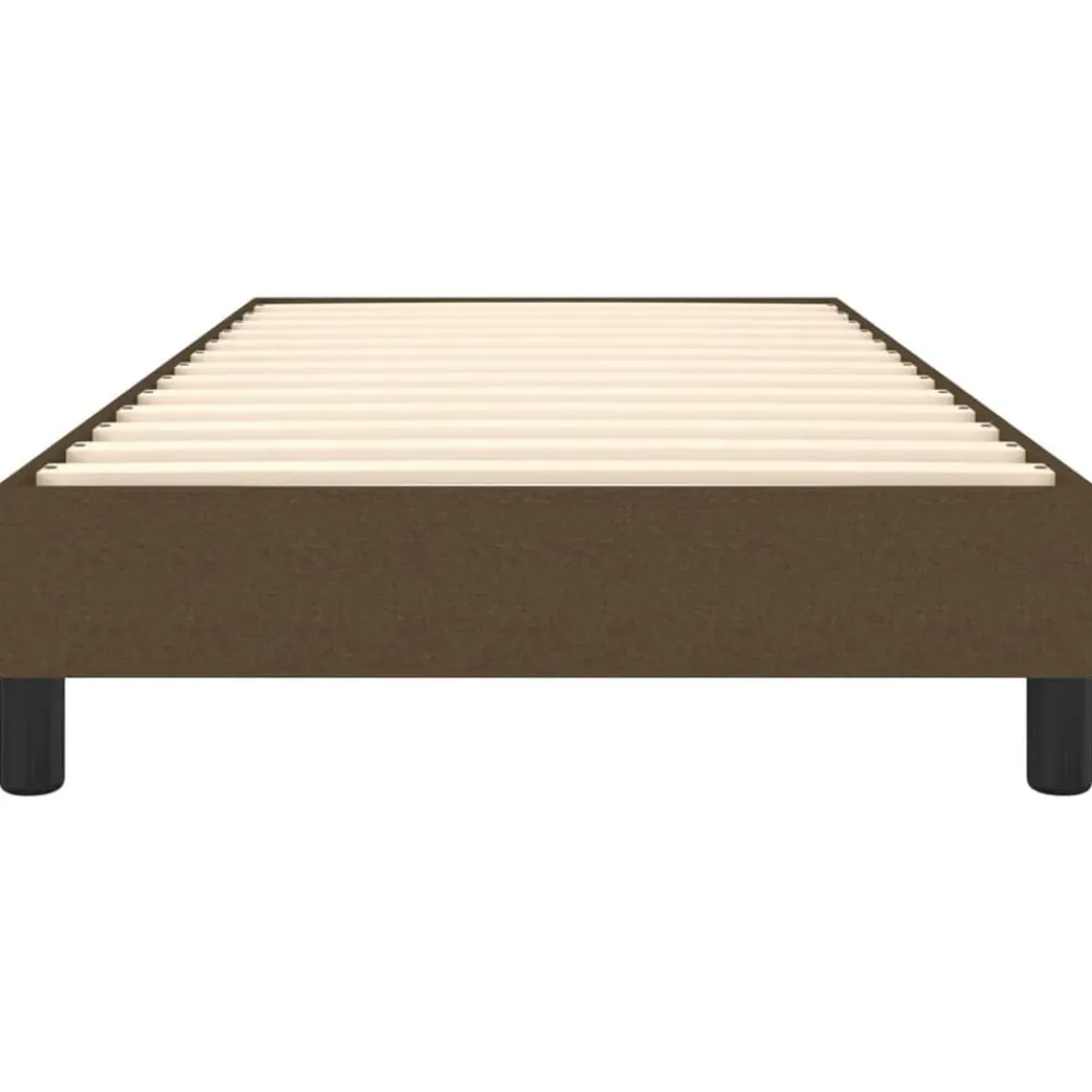 vidaXL Camas Y Accesorios-Estructura de cama con somier tela marrón oscuro 80x200 cm