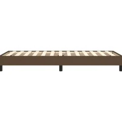 vidaXL Camas Y Accesorios-Estructura de cama con somier tela marrón oscuro 80x200 cm