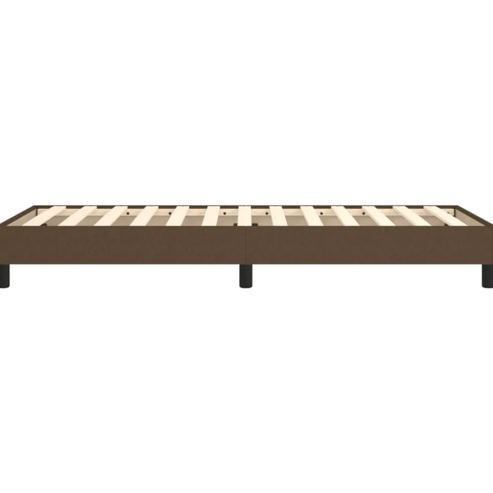 vidaXL Camas Y Accesorios-Estructura de cama con somier tela marrón oscuro 80x200 cm