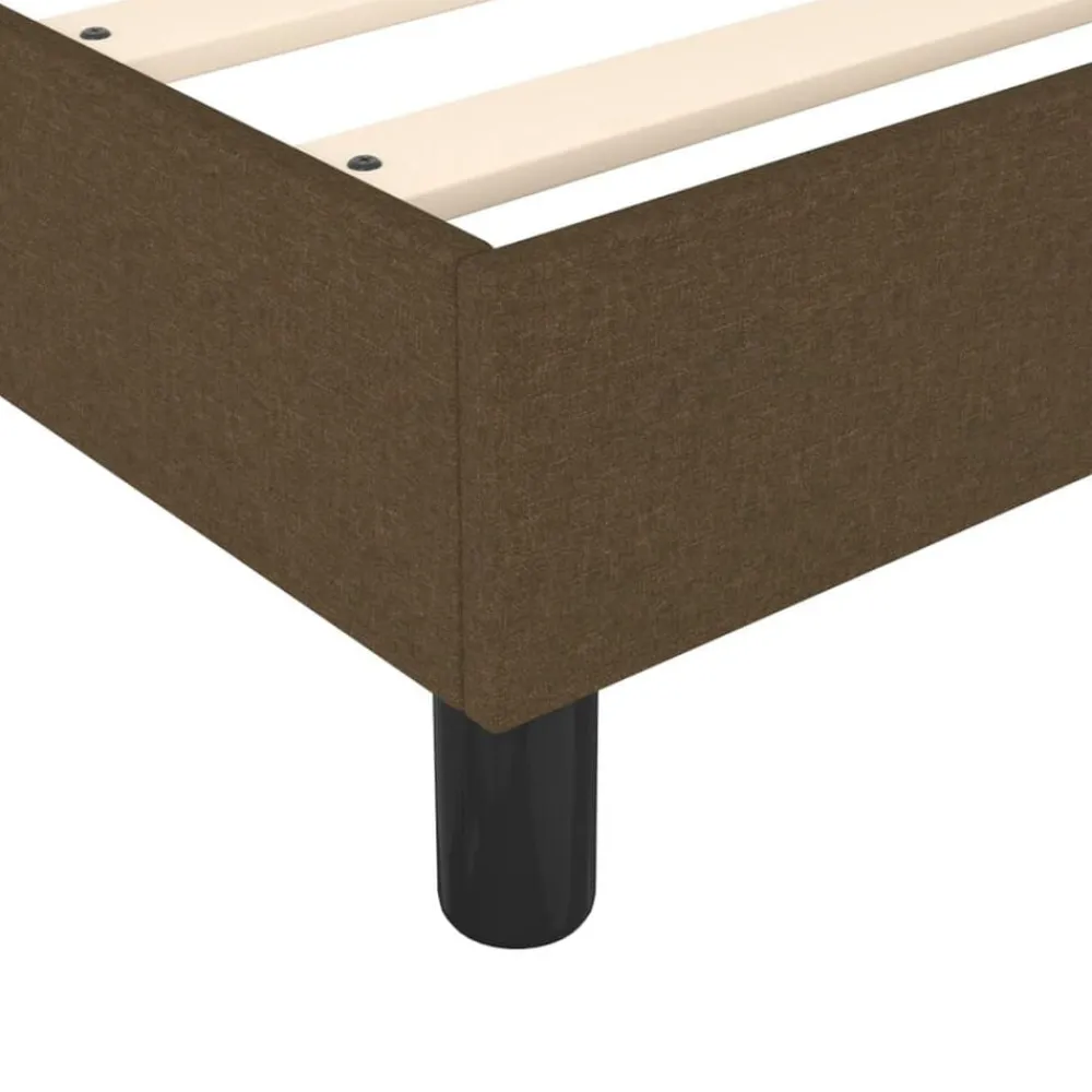 vidaXL Camas Y Accesorios-Estructura de cama con somier tela marrón oscuro 80x200 cm