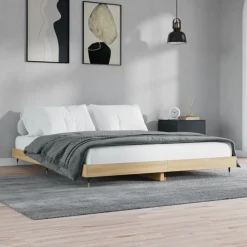 vidaXL Estructura de cama sin colchón 200x200 cm Roble Sonoma Clearance