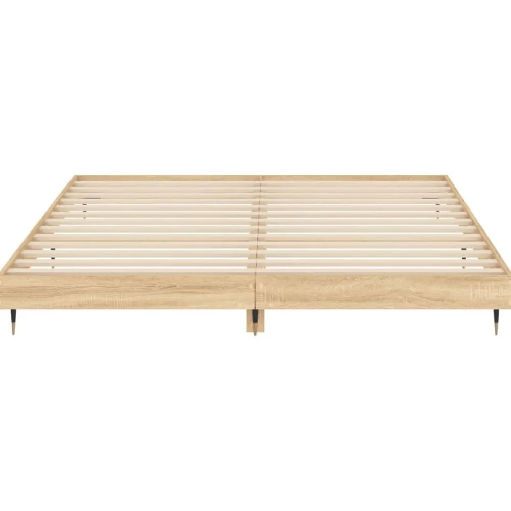 vidaXL Estructura de cama sin colchón 200x200 cm Roble Sonoma Clearance