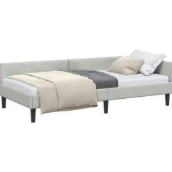 vidaXL Estructura de cama en esquina 80 cm x 200 cm Gris claro Online