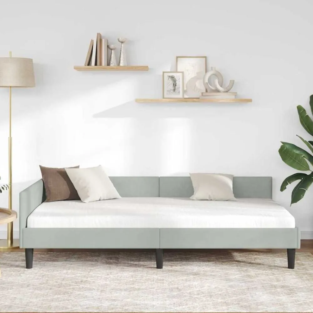 vidaXL Estructura de cama en esquina 80 cm x 200 cm Gris claro Online