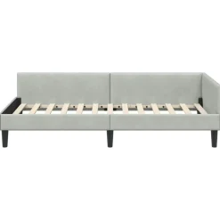 vidaXL Estructura de cama en esquina 80 cm x 200 cm Gris claro Online