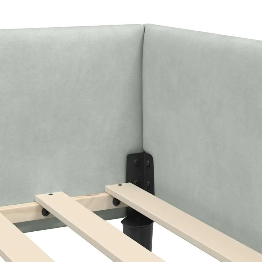 vidaXL Estructura de cama en esquina 80 cm x 200 cm Gris claro Online
