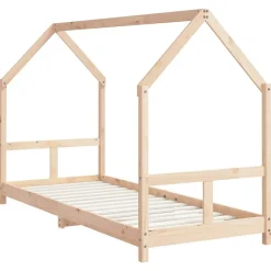 vidaXL Estructura de cama para niños madera maciza de pino 80x200 cm Natural Clearance