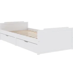 vidaXL Camas Y Accesorios-Estructura de cama sin colchón madera de pino blanca 90x200 cm