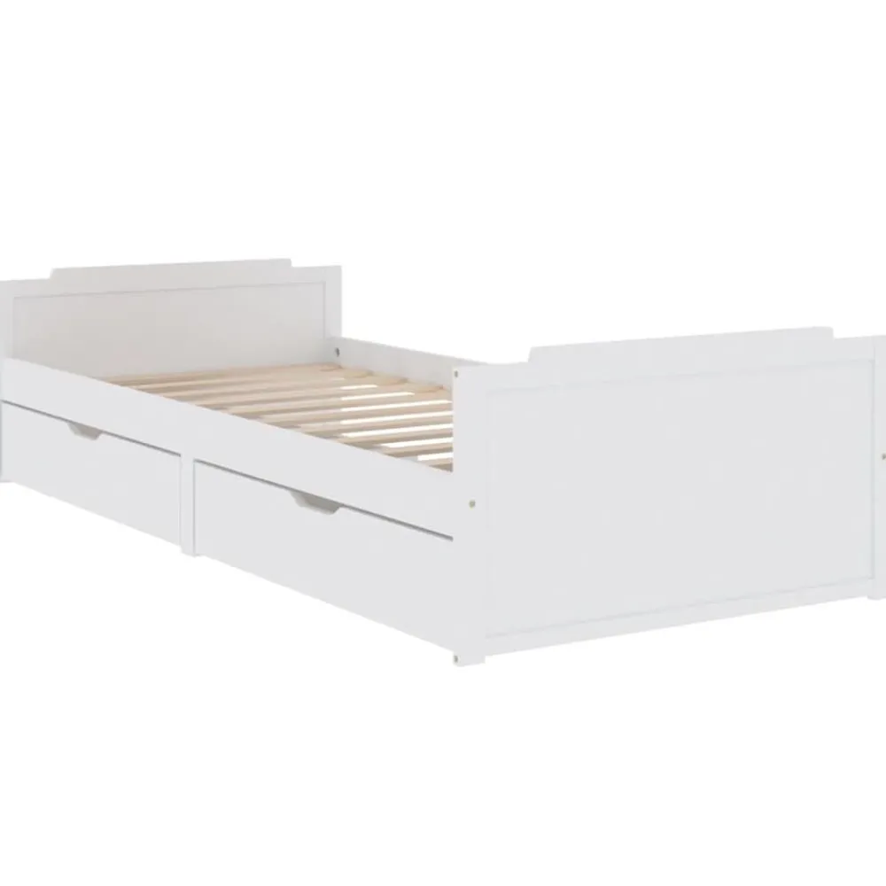 vidaXL Camas Y Accesorios-Estructura de cama sin colchón madera de pino blanca 90x200 cm