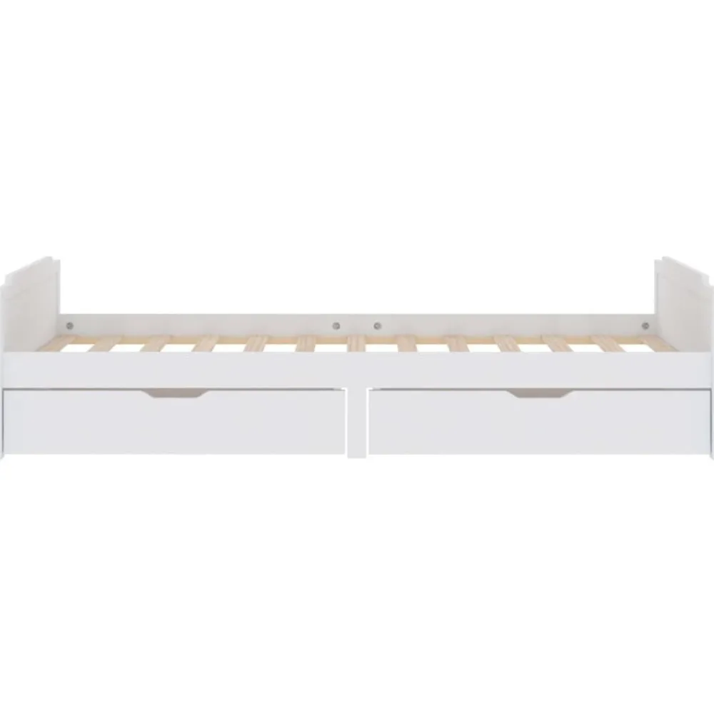 vidaXL Camas Y Accesorios-Estructura de cama sin colchón madera de pino blanca 90x200 cm