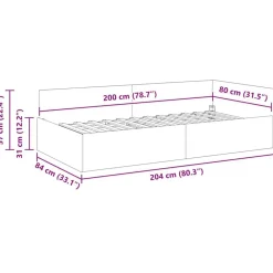 vidaXL Camas Y Accesorios-Estructura de cama en esquina 80 cm x 200 cm