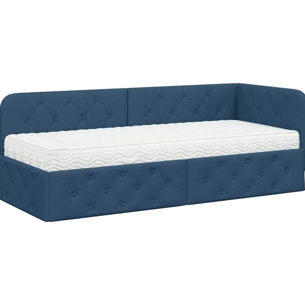 vidaXL Estructura de cama en esquina 80 x 200 cm tela Azul Outlet