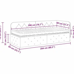 vidaXL Estructura de cama en esquina 80 x 200 cm tela Azul Outlet