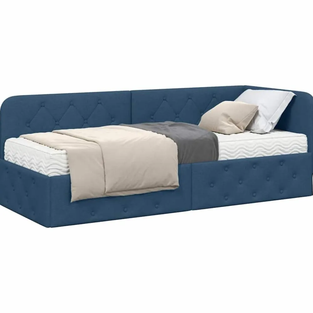 vidaXL Estructura de cama en esquina 80 x 200 cm tela Azul Outlet